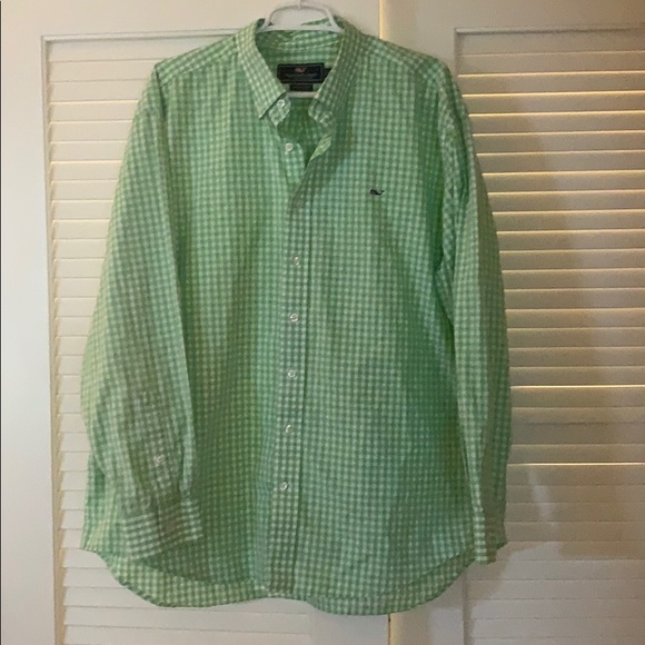 Vineyard Vines Other - Vineyard vines green checked Whale shirt XL